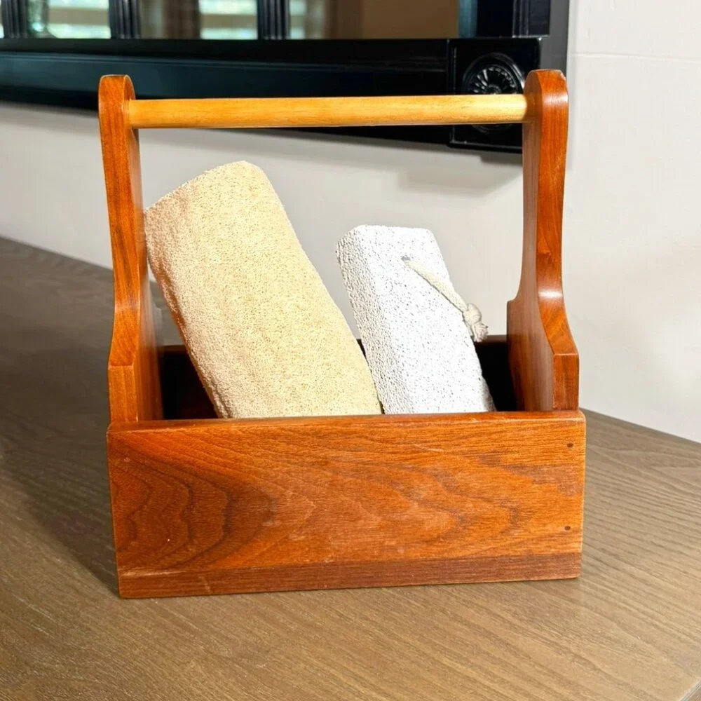 Small Wood Caddy Organizer – Rustic & Versatile Farmhouse Style